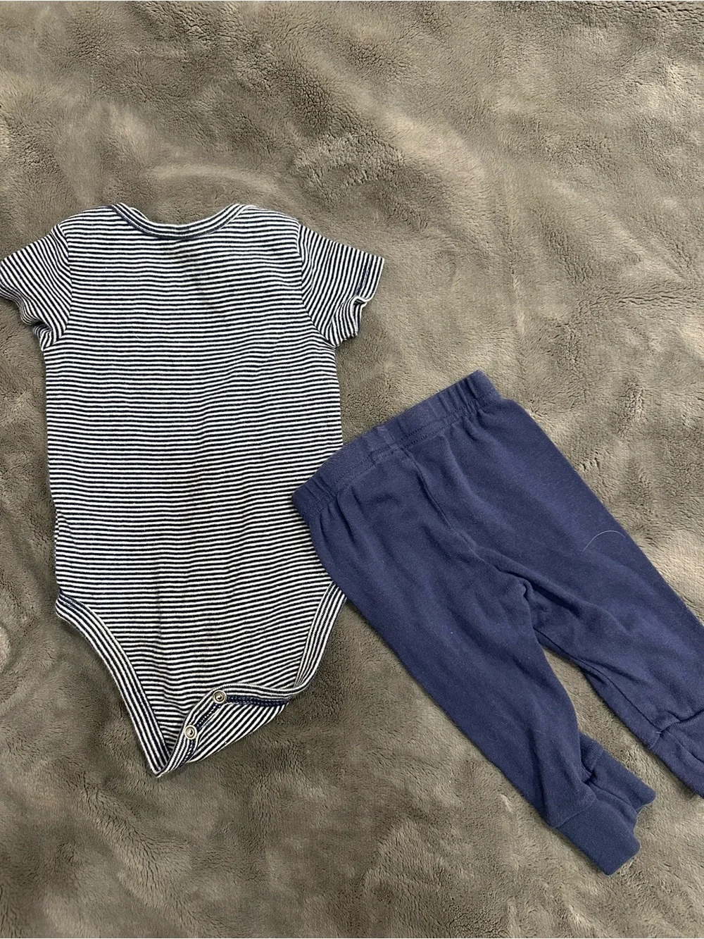 Carter's Navy & White Striped Bodysuit with Navy Leggings